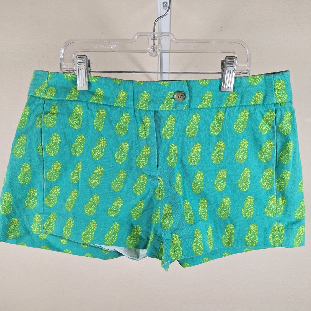 J Crew Factory Pineapple Chino Micro Mini Shorts Green Cheeky Low Rise 2